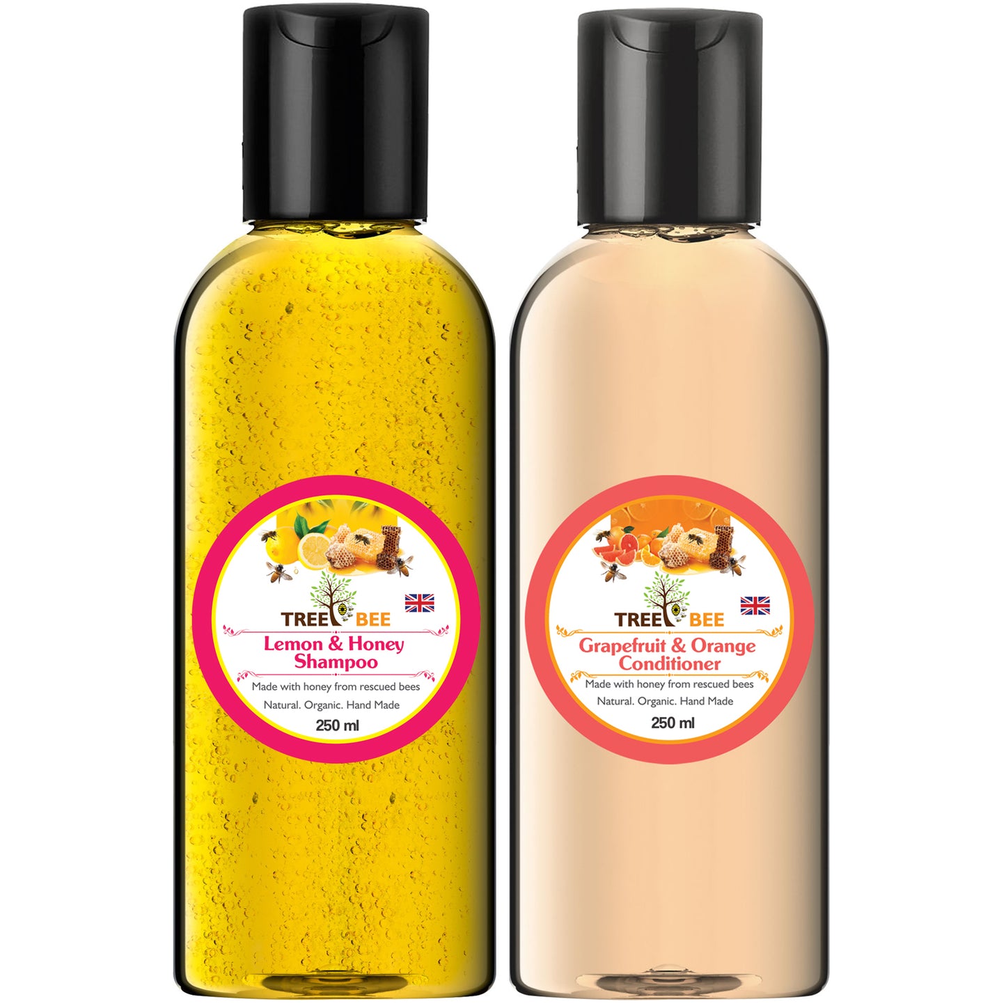 TreeBee 250ml Natural Honey Shampoo and Conditioner Set