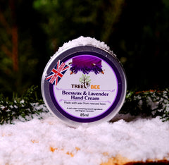 TreeBee 85ml-Handcrafted Lavender Beeswax Cream, Natural Hand Moisturiser, Organic Lavender Lotion
